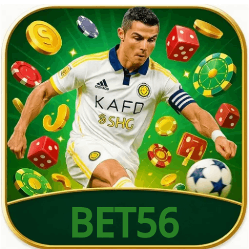 Imagem promocional da BET56 mostrando a plataforma e suas vantagens